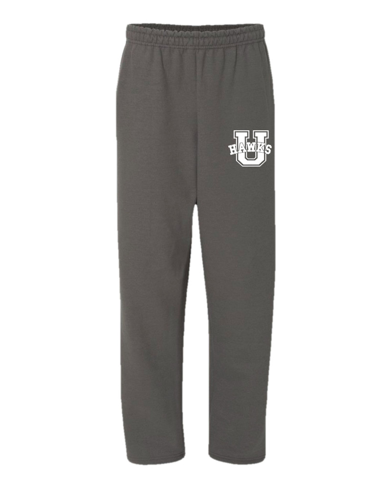 Urbana Hawks Sweatpants Cotton OPEN BOTTOM YOUTH Many Colors Available SIZES S-XL  CHARCOAL GREY