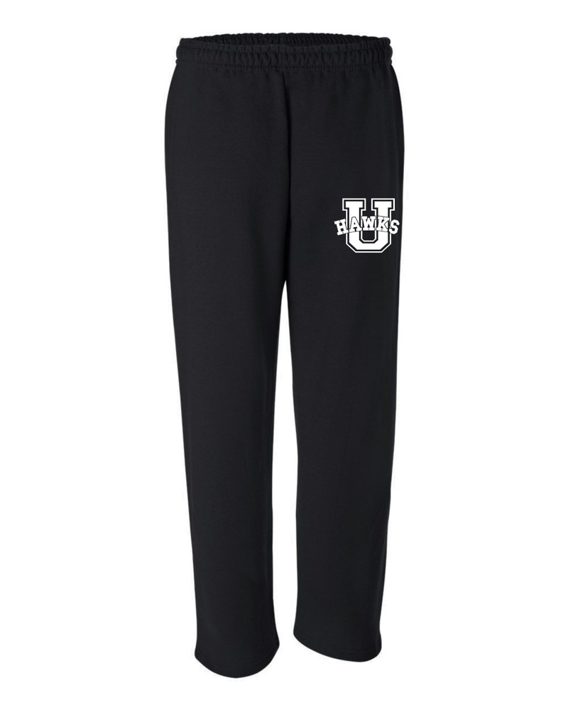 Urbana Hawks Sweatpants Cotton OPEN BOTTOM With Pockets Many Colors Available SIZE S-2XL  Black