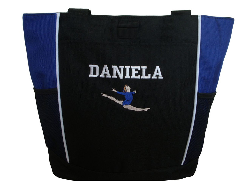 Gymnast Leaping Gymanstics Leaping Splitz Royal Blue Varsity Font