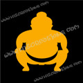 Sumo Wrestler Japanese Vinyl Decal GOLDEN YELLOW