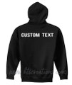 Hoodie Cotton Sweatshirt Custom Text BLOCK CAPS FONT Many Colors Available UNISEX SZ S-5XL BACKSIDE PRINT