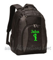 Alien Peace Sign Area 51 UFO Extraterrestrial Personalized Embroidered Backpack  with Waterbottle Holder FONT STYLE CHICAGO