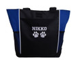 Paw Prints Vet Tech K-9 Canine Unit Doctor Dog Groomer Walker Pet Sitting Custom Embroidered ROYAL BLUE Tote Bag Font Style VARSITY