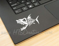 Fishbone Angry Fish Bone Skeleton Piranah Fishing Vinyl Decal Laptop Car Door Mirror Truck Water Thermos