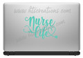 Nurse Life Heart Stethoscope Front Line Medical RN BSN LVN LPN CNA PA MD ER Nursing Vinyl Decal Sticker MINT