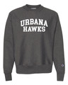 Urbana Hawks Crewneck Cotton Sweatshirt Reverse Weave CHAMPION Many Colors Available Sz S-3XL CHARCOAL HEATHER