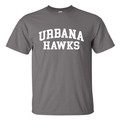 Urbana Hawks LACROSSE T-shirt Cotton Many Colors Available SZ S-4XL CHARCOAL