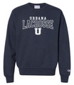 Urbana Hawks LACROSSE Cotton Crewneck Sweatshirt CHAMPION Garment Dyed Sz S-3XL NAVY