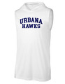 Urbana Hawks LACROSSE Hoodie Performance Sleeveless SPORT TEK T-shirt Many Colors Available  Sz S-2XL WHITE