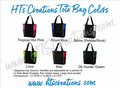 HT's Creations Zippered Tote Bag Colors Hot Pink Royal Blue Stone Lime Red Hunter Green