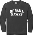 Urbana Hawks LACROSSE COMFORT COLORS Cotton Crewneck Sweatshirt Unisex MANY COLORS AVAILABLE Size S-2XL   PEPPER