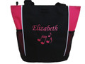 Music Notes Band Chorus Choir Glee Theater Drama Club Piano Teacher STONE Zippered Tote Bag Font Style MONO CORSIVA