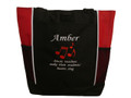 Music Notes Band Chorus Choir Glee Theater Drama Club Piano Teacher RED Zippered Tote Bag Font Style MONO CORSIVA