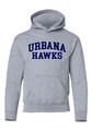 Urbana Hawks LACROSSE Cotton Hoodie Sweatshirt TODDLER Many Colors Available SZ 4T to 6T SPORTS GREY