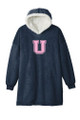 Urbana Hawks LACROSSE Sweatshirt Wearable Blanket Plush NAVY or GREY LT PINK PRINT