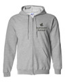 IVYMOUNT Cotton Zippered Hoodie Sweatshirt GILDAN Many Colors Available SZ S-3XL  SPORTS GREY BLACK EMBROIDERY