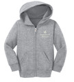 IVYMOUNT Cotton Zippered Hoodie Sweatshirt Port & Co. Many Colors Available SZ S-XL YOUTH  SPORTS GREY WITH BLACK EMBROIDERY