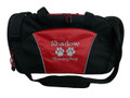 Paw Prints Vet Tech Therapy Dog Personalized Embroidered RED DUFFEL Font Style JESTER
