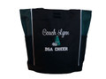 Cheer Poms Cheerleader Personalized Embroidered HUNTER GREEN Zippered Tote Bag Font Style SWEETHEART and VARSITY