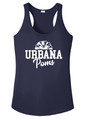 Urbana Hawks POMS Tank Top Performance LADIES Racer Back Polyester Many Colors Available Sz S-2XL NAVY