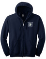 UHS URBANA HAWKS BOOSTERS Cotton Hoodie Zippered Sweatshirt EMBROIDERED Sz S -3XL NAVY