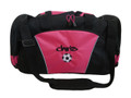 Soccer Ball Coach Mom Team Personalized Embroidered TROPICAL HOT PINK DUFFEL Font Style GRAFFITI