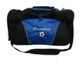 Soccer Ball Coach Mom Team Personalized Embroidered ROYAL BLUE DUFFEL Font Style MONO CORSIVA