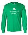 IVYMOUNT SCHOOL T-shirt Cotton LONG SLEEVE Many Colors Available SZ S-3XL KELLY GREEN