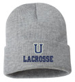 URBANA HAWKS LACROSSE Knit Beanie Hat Many Colors Available HEATHER GREY