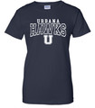 Urbana Hawks LACROSSE T-shirt Cotton Many Colors Available LADIES SZ S-3XL NAVY