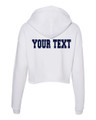 Urbana Hawks POMS Cotton Hoodie Cropped RAW EDGE Fleece LADIES Sweatshirt Many Colors Available SZ S-2XL WHITE BACKSIDE