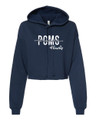 Urbana Hawks POMS Cotton Hoodie Cropped RAW EDGE Fleece LADIES Sweatshirt Many Colors Available SZ S-2XL NAVY