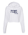 Urbana Hawks POMS Cotton Hoodie Cropped RAW EDGE Fleece LADIES Sweatshirt Many Colors Available SZ S-2XL WHITE