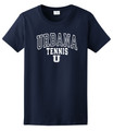 UHS URBANA TENNIS T-shirt Cotton SZ S-2XL LADIES NAVY