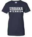 UHS URBANA TENNIS T-shirt Cotton SZ S-2XL LADIES NAVY
