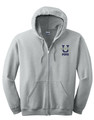 Urbana Hawks POMS Hoodie Cotton Zippered Sweatshirt EMBROIDERED Many Colors Available Sz S -3XL SPORTS GREY