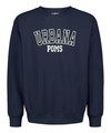 Urbana Hawks POMS Cotton HEAVYWEIGHT Pro-Weave EMBROIDERED Crewneck Sweatshirt MV SPORTS Sz S -3XL  NAVY
