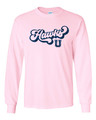 UHS Urbana Hawks BOOSTERS RETRO GLITTER T-shirt Cotton LONG SLEEVE LIGHT PINK YOUTH SZ S-XL