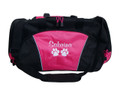 Paw Prints Medical Vet Doctor Tech RVT Personalized Embroidered HOT PINK DUFFEL Font Style CASUAL SCRIPT