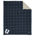 UHS Urbana Hawks BOOSTERS EDDIE BAUER Fleece Woodland Blanket  50x60 River Blue NAVY / Bone
