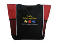 Speech Language Pathologist SLP Autism Puzzles Personalized Embroidered Zippered RED Tote Bag Font Style CHILDS PLAY