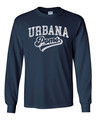 Urbana Hawks POMS GLITTER T-shirt Cotton LONG SLEEVE Many Colors Available Unisex Sz S-3XL NAVY