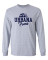 Urbana Hawks POMS T-shirt Cotton LONG SLEEVE Many Colors Available Unisex YOUTH Sz S-XL SPORT GREY