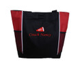 Cheer Cheerleader Bullhorn Megaphone Personalized Embroidered RED Zippered Tote Bag Font Style MONO CORSIVA