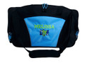 Diver Scuba Snorkel Diving Under Water Sports Personalized Embroidered DUFFEL Font Style VARSITY-LT BLUE color no longer available.  Image is for display of embroidery design.