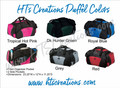 HT's Creations Custom Monogrammed Personalized Zippered DUFFEL BAG COLORS Hot Pink Royal Blue Hunter Green Grey  Red