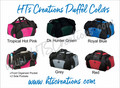 HT's Creations Custom Monogrammed Personalized Zippered DUFFEL BAG COLORS Hot Pink  Hunter Green  Royal Blue Grey Red