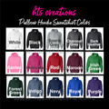 HT's Creations Hoodie Colors-White, Black, Sports Athletic Grey,  Charcoal Grey, Dk Heather, Azalea, Heliconia, Red, Maroon, Irish Green, Forest Green, Indigo, Navy, Royal & Purple