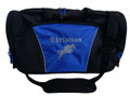 Horse Silhouette Jumping Riding Equestrian Rider Competition Rodeo Vet Tech Personalized Embroidered ROYAL BLUE DUFFEL Font Style OLD ENGLISH