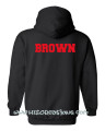 BACKSIDE HOODIE CUSTOM NAME Sweatshirt BLACK with RED Print